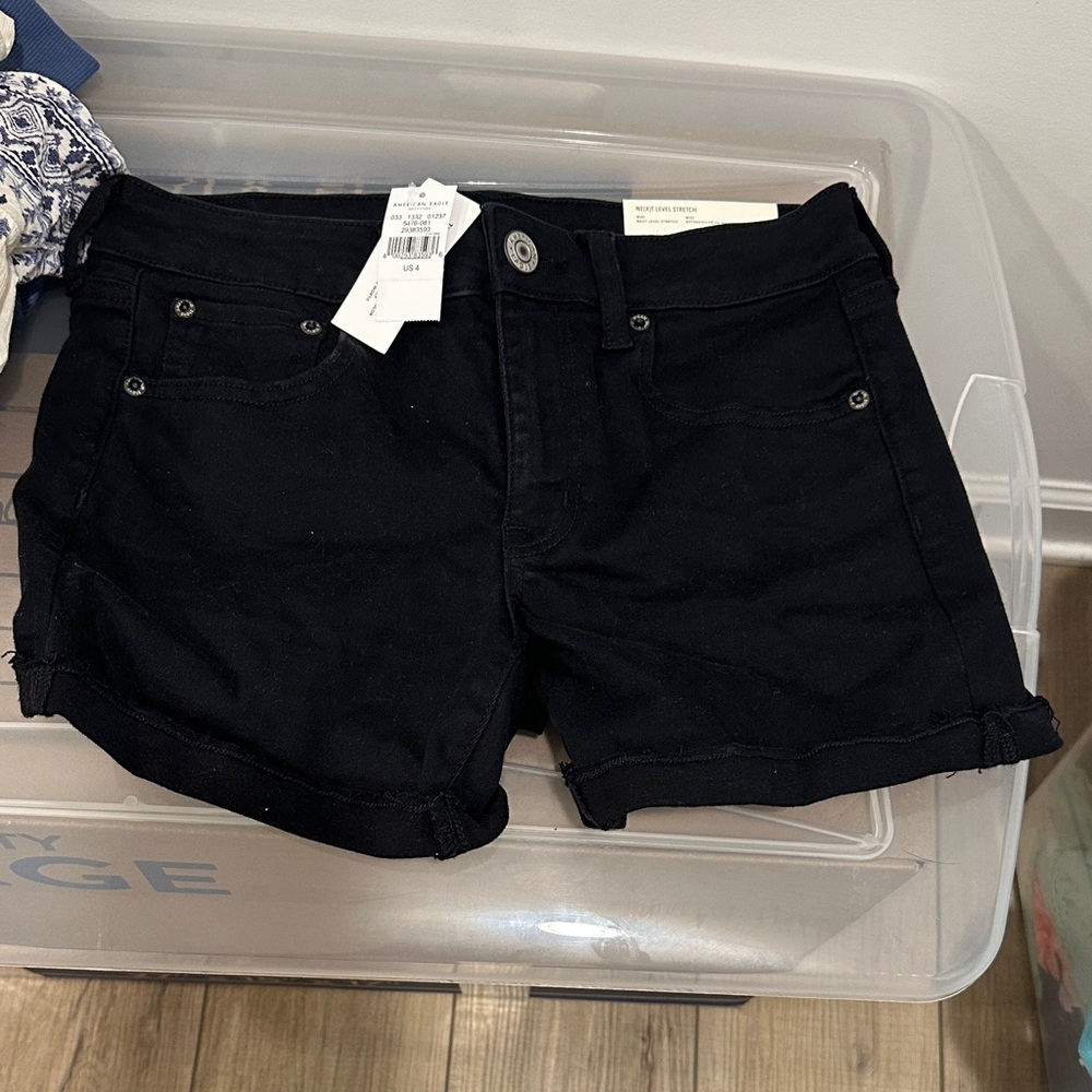American Eagle Outfitters Ne(x)t Level Stretch Black Jean Shorts